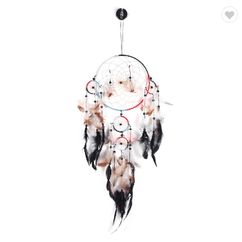 Colorful 5 Hoop Handmade Dreamcatcher Brown