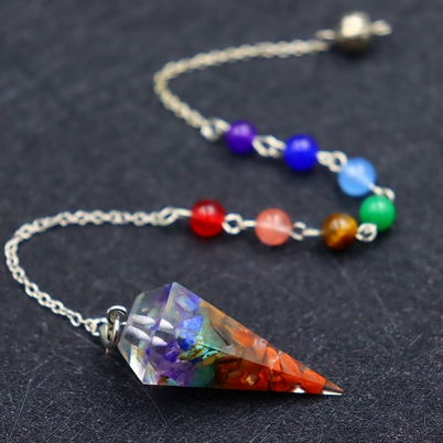 7 Stone Chakra Quartz Divination Pendulum