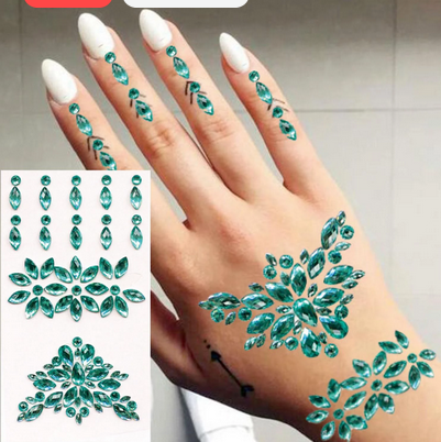 Glitter Joy Henna Style Rhinestone Body Gem Sticker (3 Colors)