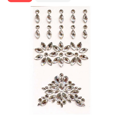 Glitter Joy Henna Style Rhinestone Body Gem Sticker (3 Colors)