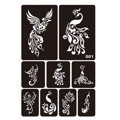 Henna Tattoo Stencils Set of Four