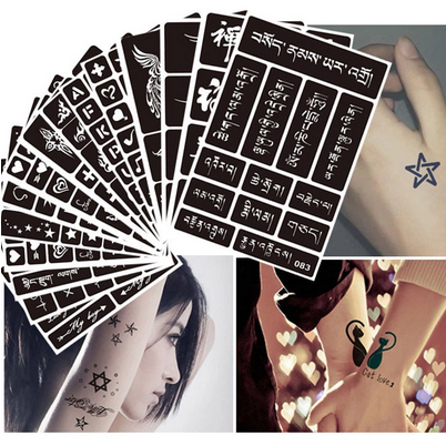 Henna Tattoo Stencils Set of Four