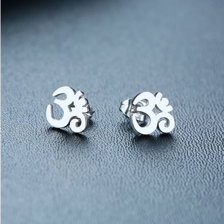 Om Sacred Symbol Stud Earrings