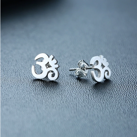 Om Sacred Symbol Stud Earrings