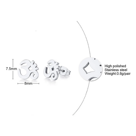 Om Sacred Symbol Stud Earrings