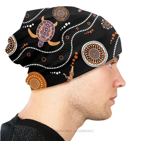 Australian Aboriginal Authentic Art Street Beanie Slouch