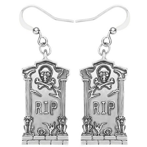 RIP Headstone Earrings (Gold or Silver)