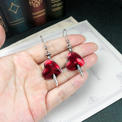 Pierced Heart Goth Earrings
