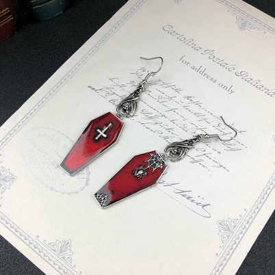 Vampire Casket Goth Earrings