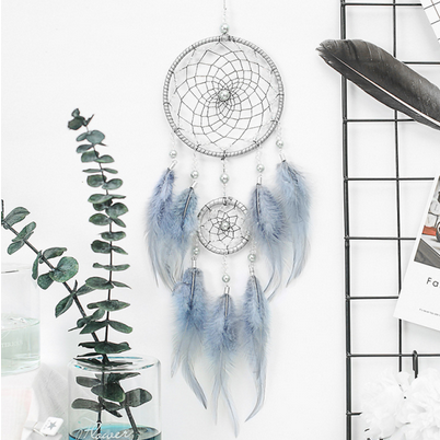 Silver Grey Dual Hoop Dreamcatcher (Dream Catcher)