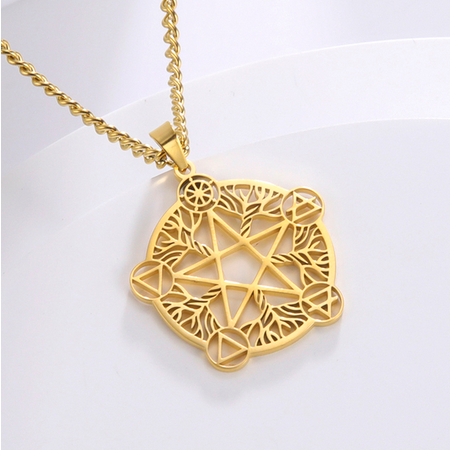 Wicca Pentagram Eternity / Infinity Pagan Religious Symbol Necklace
