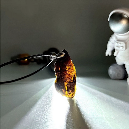 Natural Tektite Meteorite Rock Pendant