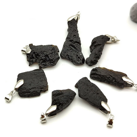 Natural Tektite Meteorite Rock Pendant