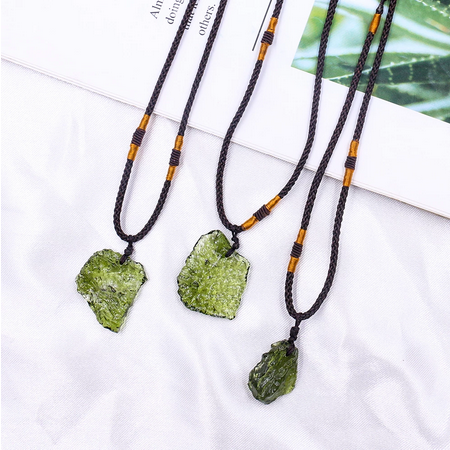 Natural Czech Moldavite Meteorite Pendant