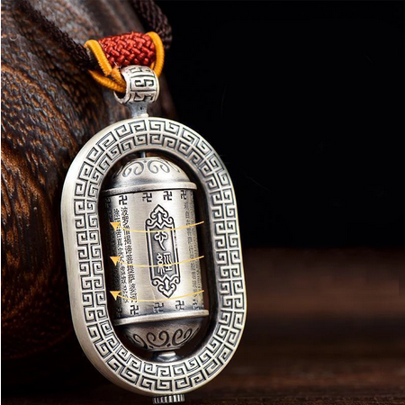 New Heart Sutra Shurangama Spinning Mantra Pendant