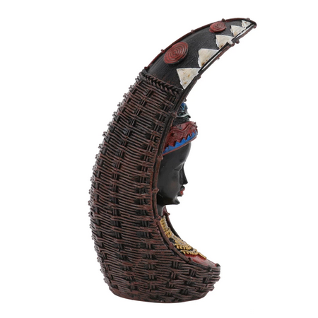 Resin African Figure in Weaved Basket