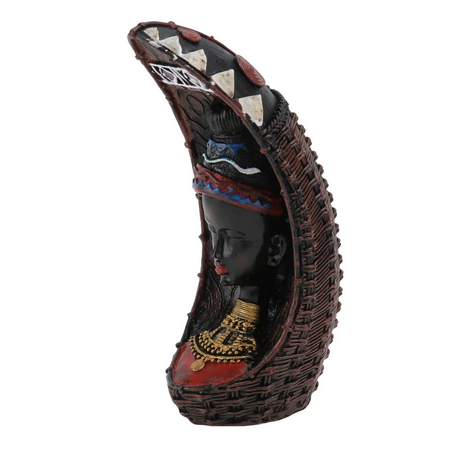 Resin African Figure in Weaved Basket