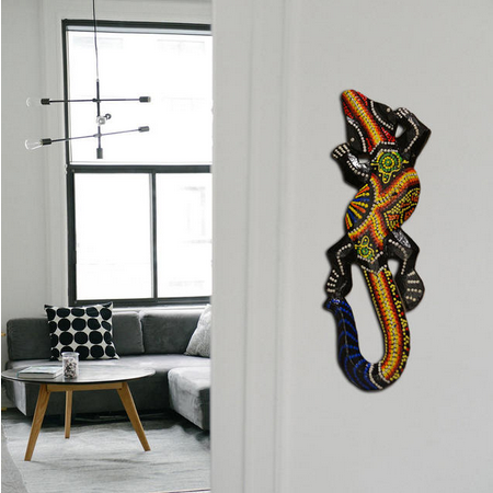 Handmade 12" Wood Wall Gecko