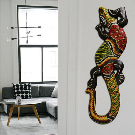 Handmade 12" Wood Wall Gecko