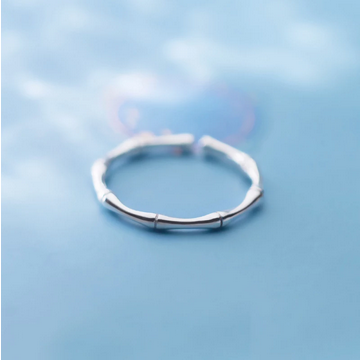 Sterling Silver Bamboo Joint Mid-Finger Ring