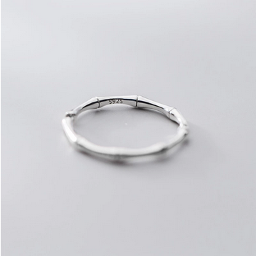 Sterling Silver Bamboo Joint Mid-Finger Ring