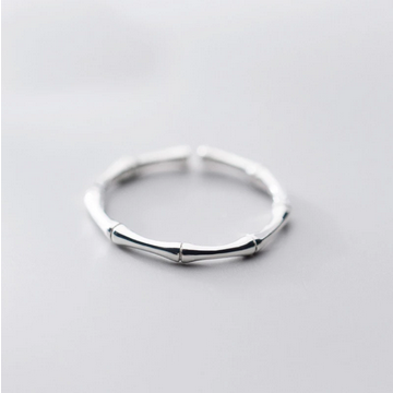 Sterling Silver Bamboo Joint Mid-Finger Ring