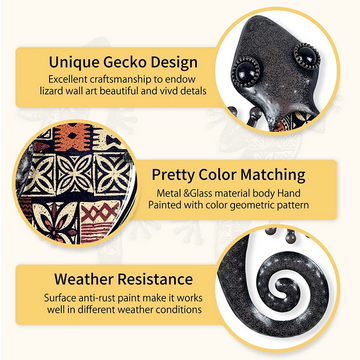 12" Metal Wall Gecko (set of two)