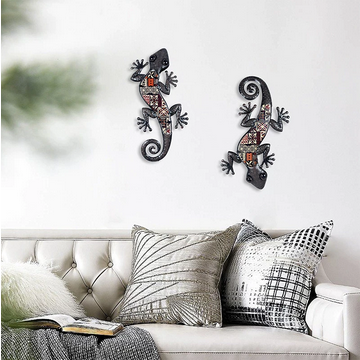 12" Metal Wall Gecko (set of two)