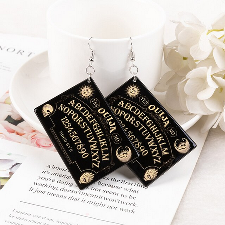 Ouija Board Acrylic Dangle Earrings