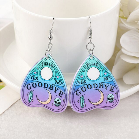 Ouija Planchette Acrylic Dangle Earrings