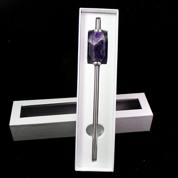 Eco-friendly Reusable Natural Crystal Stainless Steel Drink Straw With Brush (3 Styles)