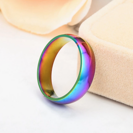 Rainbow Titanium 6mm Ring