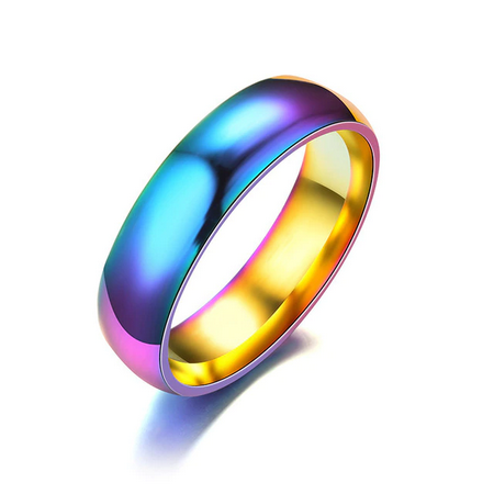 Rainbow Titanium 6mm Ring