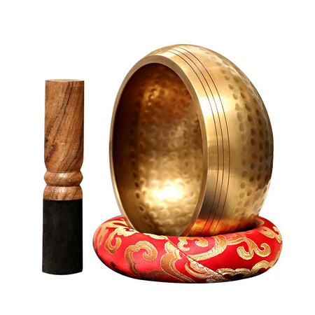 Handmade Brass Tibetan Sound Bowl Set (Chanting Singing Bowl)