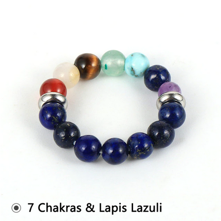7 Chakra Rings 4mm Natural Stone Beads