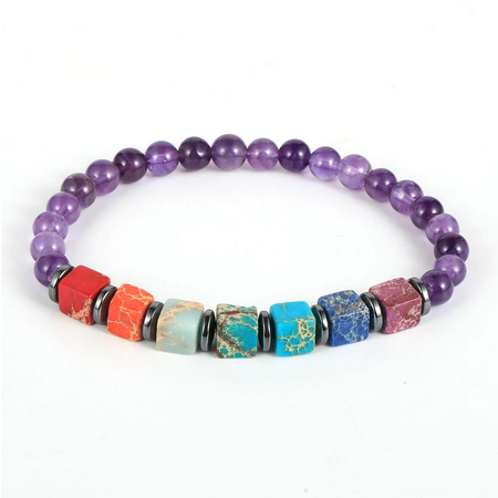 Reiki / Yoga Natural Stone 7 Chakra Bracelet (3 Styles)