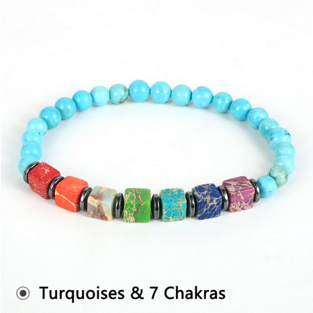 Reiki / Yoga Natural Stone 7 Chakra Bracelet (3 Styles)