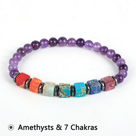 Reiki / Yoga Natural Stone 7 Chakra Bracelet (3 Styles)