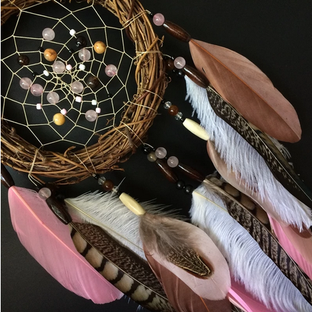 Norse Style Dreamcatcher With Natural Feathers 3