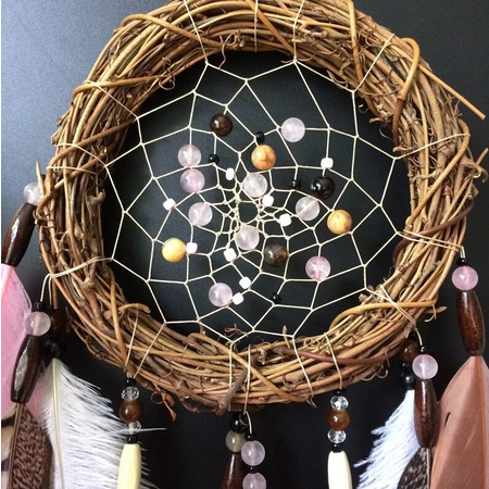 Norse Style Dreamcatcher With Natural Feathers 3