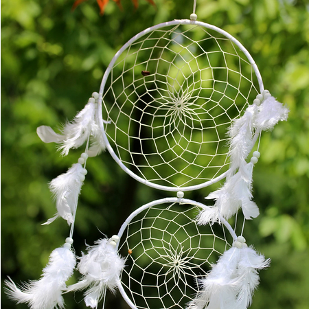 42" White 5 Hoop Handmade Dreamcatcher