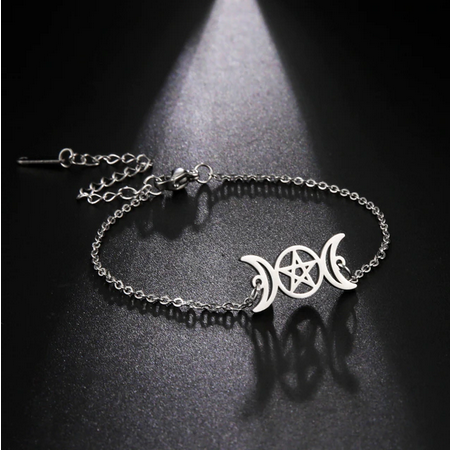 Triple Moon Wicca Goddess Bracelet