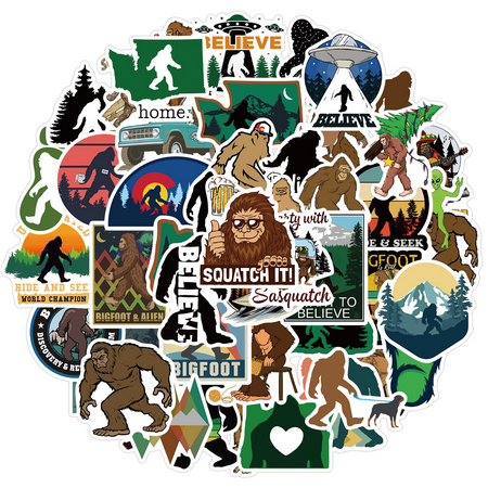 Set of 50 Assorted Bigfoot Decal's