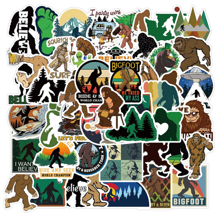 Set of 50 Assorted Bigfoot Decal's
