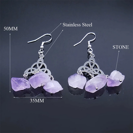 Celtic / Irish Knot Amethyst Drop Earrings