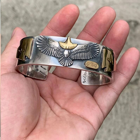 Retro Domineering Eagle and Lightning Themed Bracelet
