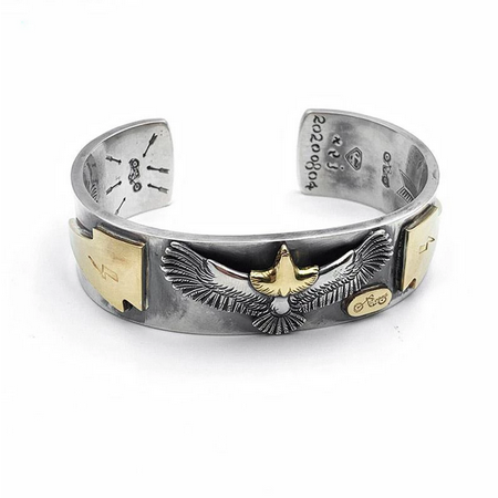 Retro Domineering Eagle and Lightning Themed Bracelet
