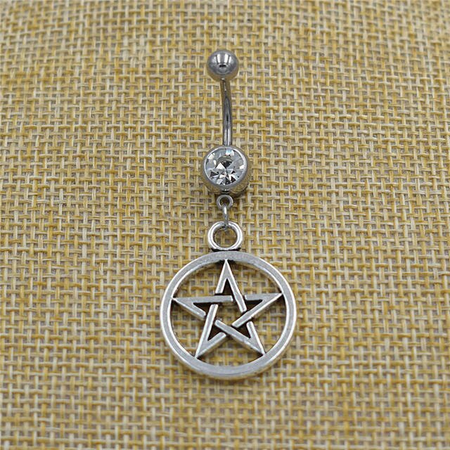 Pentagram Naval Belly Ring