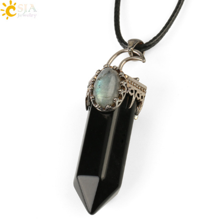 Semi-Precious Natural Stone/Crystal Pendants Necklace
