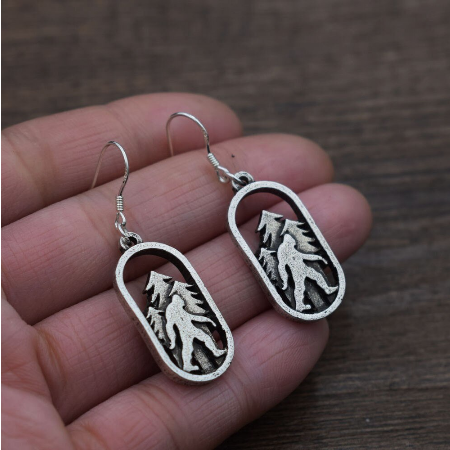 Walking Bigfoot Dangle Earrings
